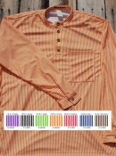 Cowboy Shirt Gambler Stripe with Button Cuffs / Pocket