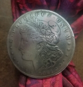Premium Concho Scarf Slide- Morgan Dollar Coin