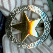 Premium Concho Scarf Slide- Gold Star
